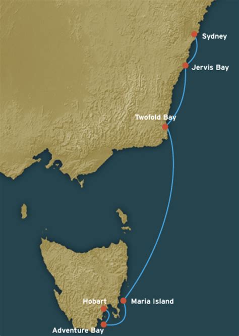 sydney hobart race map.